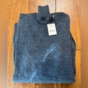 J. Crew Men's Heathered Blue Crewneck Sweater